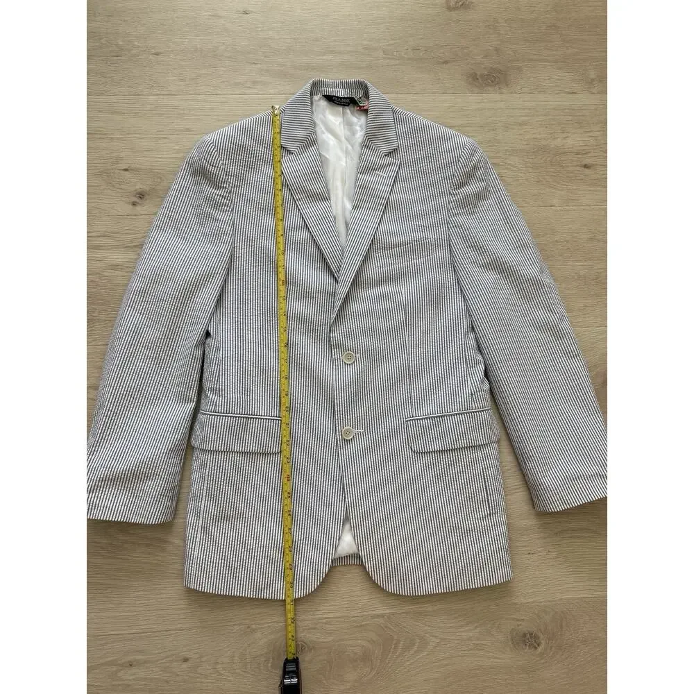 Jos A Bank Seersucker Blazer Tailored Fit Sport Coat Jacket Men's 39R Blue White